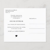 Papier Faire-part de graduation du script photo budgétair (Dos)