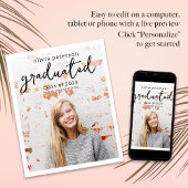 Papier Faire-part de graduation photo de script tendance