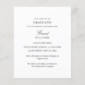 Papier Faire-part de graduation verticale de la méthode b (Dos)