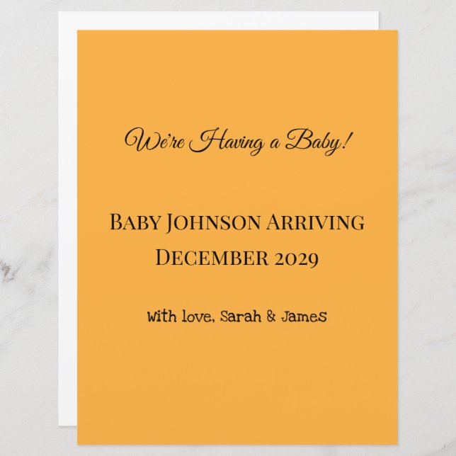 Papier faire-part de grossesse ! (Devant / Derrière)