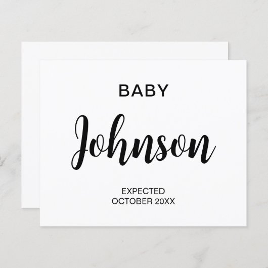 Papier Faire-part de grossesse budgétaire moderne (Devant / Derrière)