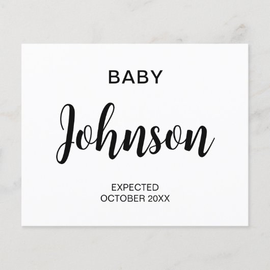 Papier Faire-part de grossesse budgétaire moderne (Devant)