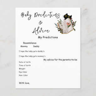Papier Faire-part de jeu de baby shower avec un chat noir