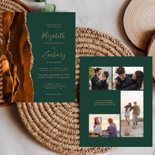 Papier Faire-part de mariage 4 photos Budget Rust Agate V