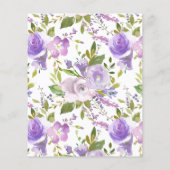 Papier Faire-part de mariage à aquarelle florale violette (Dos)