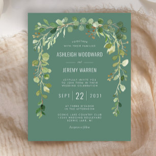 Papier Faire-part de mariage à arche en eucalyptus à peti
