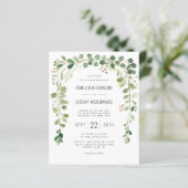 Papier Faire-part de mariage à arche en eucalyptus budget (Debout devant)