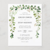Papier Faire-part de mariage à arche en eucalyptus budget (Devant)