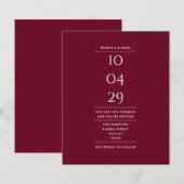 Papier Faire-part de mariage à budget limité, date de mar (Devant / Derrière)