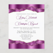 Papier Faire-part de mariage à carreaux miroir violet Bud (Devant)