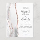 Papier Faire-part de mariage à code QR Agate gris budget  (Devant)