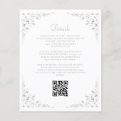 Papier Faire-part de mariage à code QR avec feuillage arg (Dos)