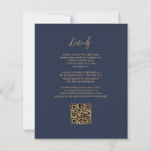 Papier Faire-part de mariage à code QR bleu marine Agate  (Dos)