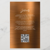 Papier Faire-part de mariage à code QR Budget Copper Glam (Dos)
