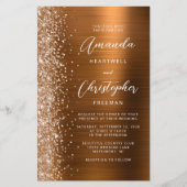 Papier Faire-part de mariage à code QR Budget Copper Glam (Devant)