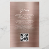 Papier Faire-part de mariage à code QR Budget Rose Gold G (Dos)