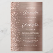 Papier Faire-part de mariage à code QR Budget Rose Gold G (Devant)