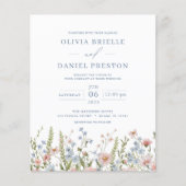 Papier Faire-part de mariage à code QR de fleurs sauvages (Devant)