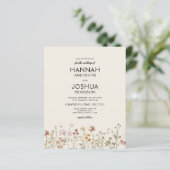 Papier Faire-part de mariage à code QR de fleurs sauvages (Debout devant)