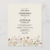 Papier Faire-part de mariage à code QR de fleurs sauvages (Devant)