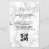 Papier Faire-part de mariage à code QR en marbre d'agate (Dos)