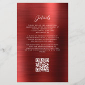 Papier Faire-part de mariage à code QR Glam Rouge Budget (Dos)