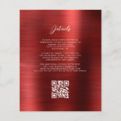 Papier Faire-part de mariage à code QR Glam Rouge Budget (Dos)