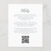 Papier Faire-part de mariage à code QR paillettes argenté (Dos)