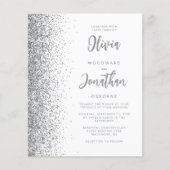 Papier Faire-part de mariage à code QR paillettes argenté (Devant)