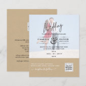 Papier Faire-part de mariage à code QR pour numérisation (Devant / Derrière)