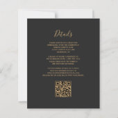Papier Faire-part de mariage à code QR sarcelle doré à pe (Dos)