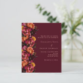 Papier Faire-part de mariage à fleurs de pêche rose borde (Debout devant)