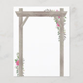 Papier Faire-part de mariage à fleurs rose et arche rusti (Dos)