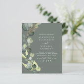 Papier Faire-part de mariage à la verdure d'eucalyptus à (Debout devant)