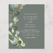 Papier Faire-part de mariage à la verdure d'eucalyptus à (Devant)