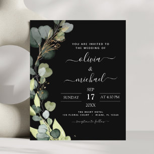 Papier Faire-part de mariage à la verdure d'eucalyptus à