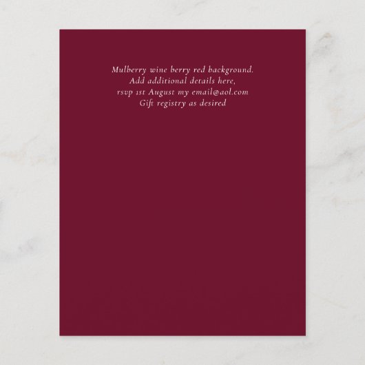 Papier Faire-part de mariage à l'agate dorée sublime de B (Dos)