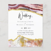Papier Faire-part de mariage à l'agate dorée sublime de B (Devant)