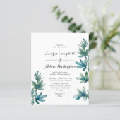 Papier Faire-part de mariage à l'aquarelle avec feuillage (Debout devant)