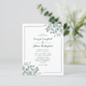Papier Faire-part de mariage à l'aquarelle Eucalyptus Bud (Debout devant)