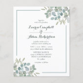Papier Faire-part de mariage à l'aquarelle Eucalyptus Bud (Devant)