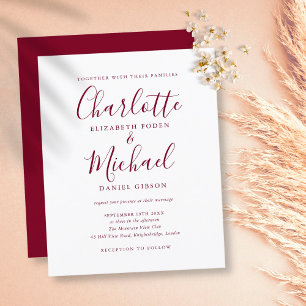 Papier Faire-part de mariage à l'écriture bourguignonne b