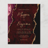 Papier Faire-part de mariage à l'écriture script en or de (Devant)