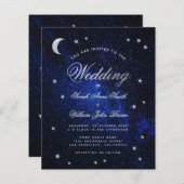 Papier Faire-part de mariage à petit budget Étoiles céles (Devant / Derrière)