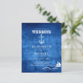 Papier Faire-part de Mariage à Thème Nautique et Économiq (Debout devant)