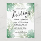Papier Faire-part de mariage aquarelle tropical de budget (Devant)