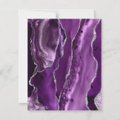Papier Faire-part de mariage argent Agate Violet Budget (Dos)