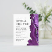Papier Faire-part de mariage argent Agate Violet Budget (Debout devant)