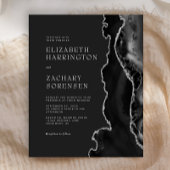 Papier Faire-part de mariage argenté de l'âge noir budgét