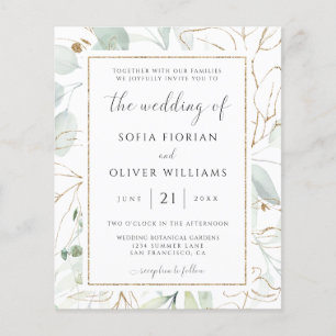 Papier Faire-part de mariage au budget eucalyptus verdure